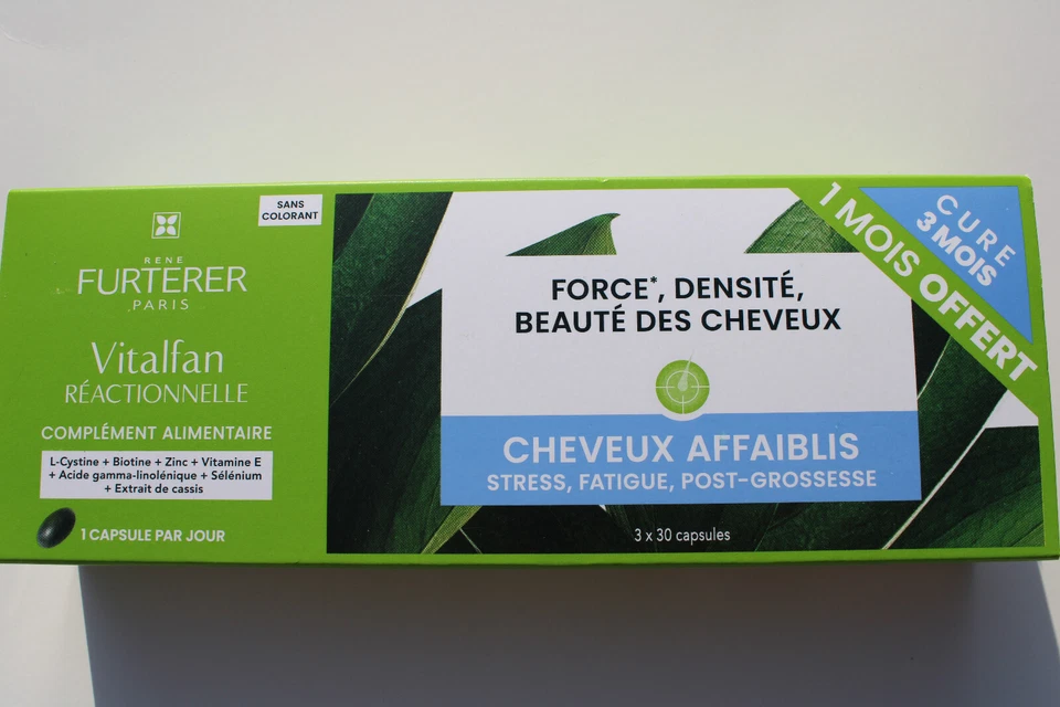 Rene Furterer Vitalfan Reactional  Supplement Thinning Hair 3 x 30 Capsules - Image 1 of 1