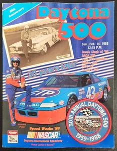 NASCAR Daytona 500 Programa Oficial con Parche 1988 Richard Petty - Imagen 1 de 5