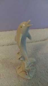 Lenox Dolphin Figurine Jumping out of Water 4" tall PO598 - Picture 1 of 3