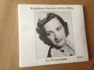 IN MEMORIAM KATHLEEN FERRIER - MAHLER, BACH, HAENDEL, GLUCK - TAHRA 725 CD NEW! - Foto 1 di 2