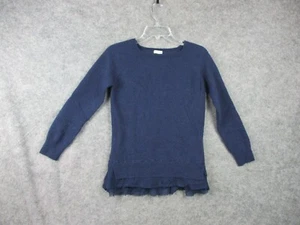Garnet Hill Sweater Womens M fits Extra Small Blue Cashmere Knit Pullover Lady - Picture 1 of 14