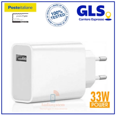 CARICABATTERIE ORIGINALE XIAOMI MDY-11-EZ FAST RAPIDO 33W CARICA BATTERIA BIANCO