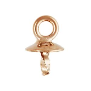 5pcs 14K Rose Gold Filled Cup and Twist Peg Drops Rose Gold Charm Pendant Bail