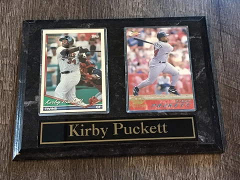 Vintage Minnesota Twins Kirby Puckett Topps Pacific Baseball Card Plaque Cover