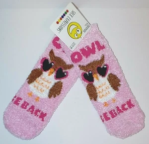 Sock Expressions - Owl BeBack W/Owl - Women's Pink Socks Shoe Size 4 - 10 - Picture 1 of 2