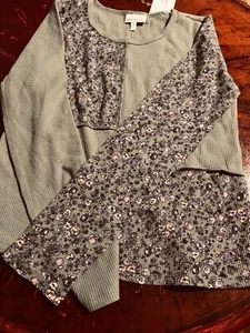 Self Esteem Long Sleeve Girls Sz 14 Color block Pullover Top NWT - Picture 1 of 9