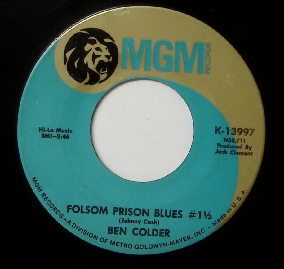 BEN COLDER FOLSOM PRISON BLUES #1 1/2/HARPER VALLEY P.T.A. MGM VINYL 45 56-14 - Image 1 of 3