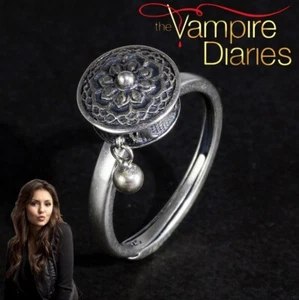 The Vampire Diaries: Anello Antico Argento Gotico Regolabile Taglia, Centro Spinning - Foto 1 di 11