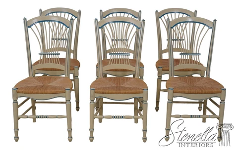 LF60447EC: Set of 6 Country French Rush Seat Dining Chairs Cover