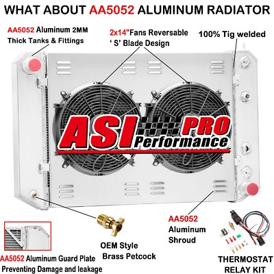 3 Row Radiator Shroud Fan For 1991-01 Chevy GMC C6500 C7000 Topkick Kodiak 7.0L. - Image 1 of 4