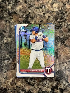 Dustin Harris 2022 1° Bowman Cromo Rifrattore Mojo #BCP-119 Texas Rangers - Foto 1 di 2