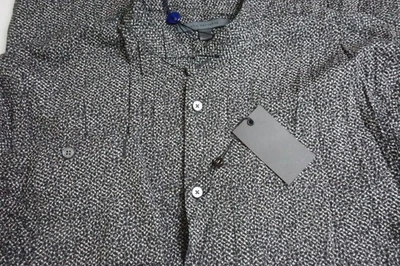 John Varvatos Typhoon Gray Floral Cotton Blend Button Up Shirt Sz M Brand New  - Image 1 of 4