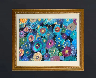 Pintura Floral Original Acrílico Flor Arte Moderno Mate 18x 24 Jimarieart Foto 1 de 4