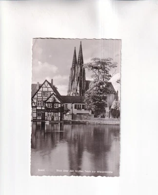 F4888) Postal, SOEST - Vista sobre el Gran Estanque de Wiesenkirche 1958 - Imagen 1 de 2