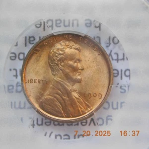 1909 VDB Lincoln Wheat Cent PCGS MS64RD Choice Red UNC - Picture 1 of 6