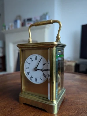 Un fino reloj de carro francés llamativo de Henri Jacot c1890 Foto 1 de 4