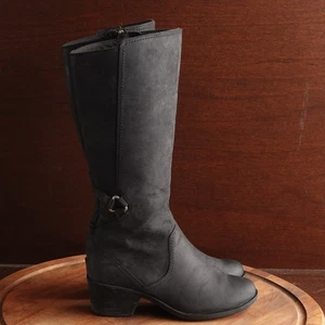 Teva Damenstiefel Größe 8 schwarz Foxy groß Leder wasserdicht Reißverschluss Reiten Freizeit LESEN - Bild 1 von 18
