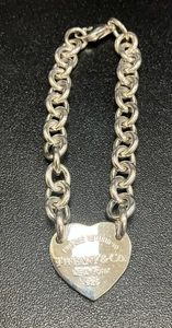 Tiffany & Co. Sterling Silver Return to Tiffany Heart Tag Charm 7.5" Bracelet - Picture 1 of 6