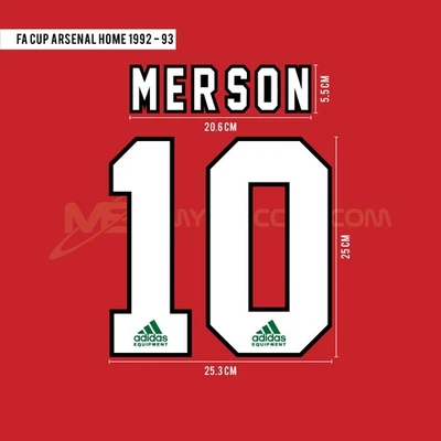 MERSON #10 Arsenal Home FA Cup 1993 Final Print (Colour Block Printable PU) - Image 1 of 4
