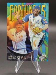 2025 Topps Chrome Ronald Acuna Jr. Fortune 15 Insert #F15-4 Atlanta Braves - Picture 1 of 2