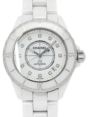 CHANEL J12 H1629 White Ceramic 38mm Automatic Diamonds Men's #T218 - Image 1 of 4