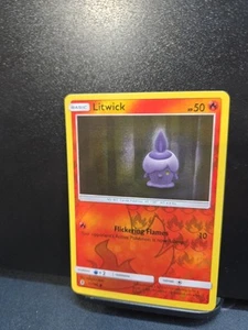 Pokémon TCG Litwick Sun & Moon: Guardians Rising 11/145  Reverse Holo Common - Picture 1 of 4