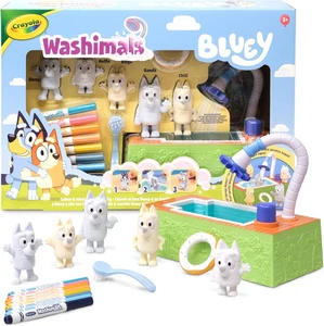 Washimals Bluey, Set Attività Con Piscina E 5 Cuccioli, 8 Pennarelli Lavabili, P - Foto 1 di 12