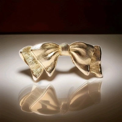 Vintage 1970's 70s Gold Tone Hair Clip Barrette Made in France 3" x 1.25" - image 1 of 4