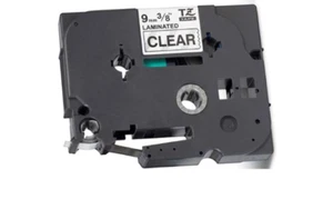 NASTRO LAMINATO PER ETICHETTATRICI BROTHER (TZ-121) 9 MM NERO SU TRASPARENTE - Imagen 1 de 6