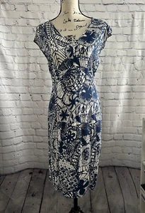 Tory Burch Midi-Stretchkleid 100 % Viskosemuster Größe L - Bild 1 von 6