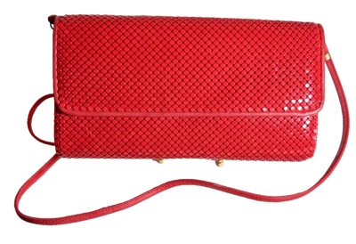 Bolso de Malla Rojo Vintage Whiting & Davis ~ Convertible de Hombro a Bolso sin Mano Foto 1 de 4