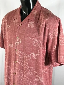 Quiksilver Comfort Fit Button Shirt XL Red LOBSTER Silk Cotton Silver Edition - Picture 1 of 10