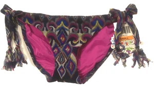Parte inferior de natación de bikini BECCA by Rebecca Virtue multicolor para mujer talla S lazos laterales - Imagen 1 de 12