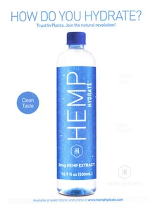 HEMP WATER magazine AD  RARE 2019 OOP  HOW DO YOU HYDRATE? - Picture 1 of 2