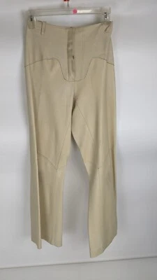 Pantalones de cuero crema hechos a mano vintage Foto 1 de 4