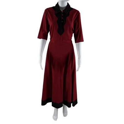 eShakti 14 Dress Artfully Floral Embroidered  Ruched I Love Lucy Audrey Hepburn - Image 1 of 4