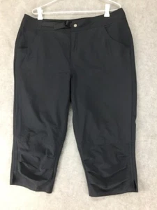 CAPE SIZE 16 WOMENS GREY STRETCH HIKING CAPRI PANTS POCKET ADJUSTABLE STRAP BELT - Picture 1 of 9