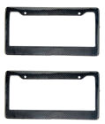 2x Car License Plate Frame Cover Front Hood Rear Real Carbon Fiber For Cadillac