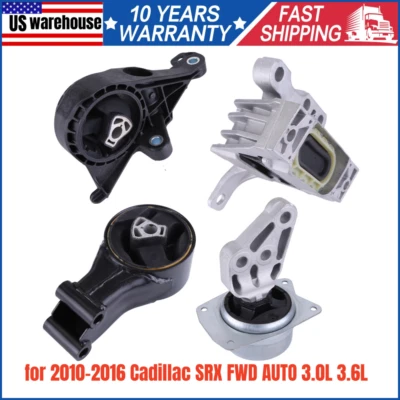 4X For 2010-2016 Cadillac SRX FWD AUTO 3.0L 3.6L Engine Motor&Transmission Mount - Imagem 1 de 4