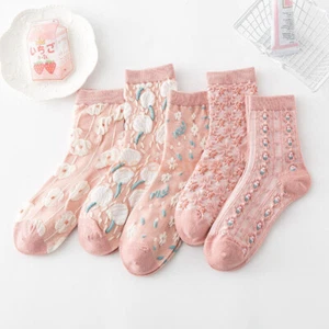 NEW AU Vintage Embroidered Floral Socks Women's Knitted Socks Thickening Socks - Picture 1 of 17
