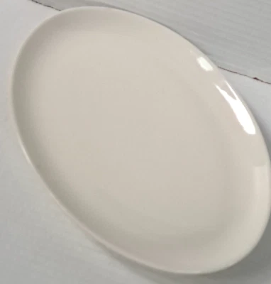 VTG Homer Laughlin Oval Platter Ivory White Rolled Edge 11.75” x 8” - Image 1 of 4