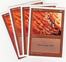 4 x Stone Rain sorcery from 5th Edition (MTG)