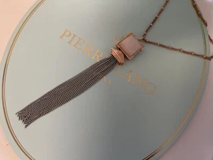 Pierre Lang " Dita " quarzo rosa 2 ciondoli ciondolo a catena oro rosa come nuovo - Foto 1 di 3