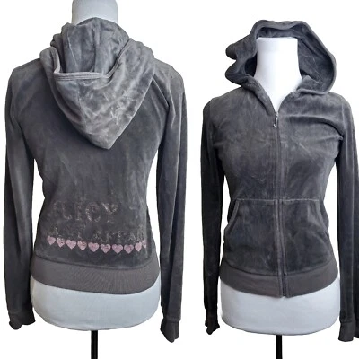 Vintage Juicy Couture hooded Medium sweatshirt Velour Brown hoodie womens - Image 1 of 4