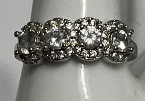 Atemberaubender Sterling Silber CZ Ring Größe 6 signiert 925 - Bild 1 von 6