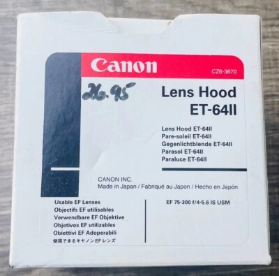 NEW Canon Lens Hood ET-6411 NEW IN BOX Vintage NOS Film Camera Equipment Parts - Image 1 of 3