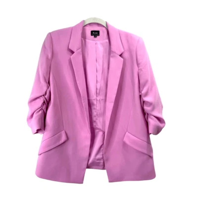 Blazer Revolve Bardot Tuck manga apresurada en rosa pantano talla 6 rosa barbie Foto 1 de 4