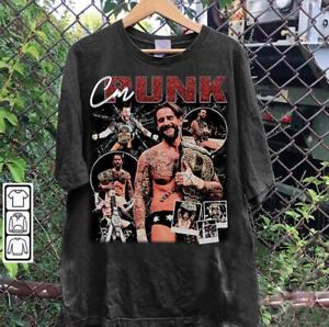 Vintage 90er Jahre Grafikstil CM Punk T-Shirt - Retro American Professional Wrestler