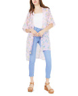 Ultra Flirt Juniors' Floral Tie-Front Kimono (Large, Lovely Bloom)