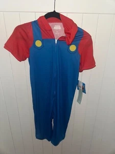 NWT! Boys Super Mario Brothers Nintendo Hooded One Piece Pajamas Costume - S 6/7 - Picture 1 of 3